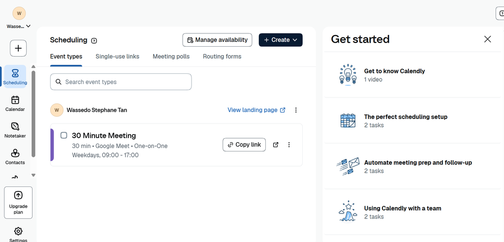 Page de prise de rendez-vous Calendly créée en quelques minutes